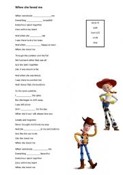 English Worksheet: When she loved me - past simple song