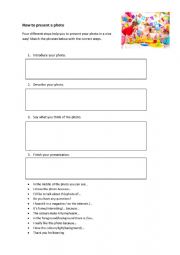 English Worksheet: How to present a photo