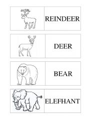 English Worksheet: Wild animals - cards