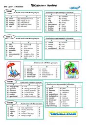 English Worksheet: 3rd year Module 3 Vocabulary consolidation