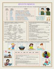 English Worksheet: REFLEXIVE PRONOUNS : MYSELF, YOURSELF, HERSELF, HIMSELF ........