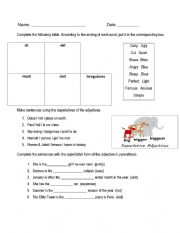 English Worksheet: superlatives adjectives