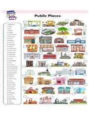 English Worksheet: Public places     MATCHING SET 2 OF 3