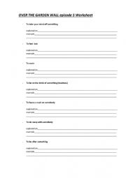 English Worksheet: Over the Garden Wall episode 5 worksheet