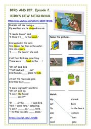 English Worksheet: Bird and Kip Episode 2