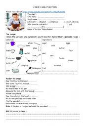 English Worksheet: Jamie Olivers pancake recipe