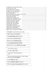 English Worksheet: making questions using simple present or continuous