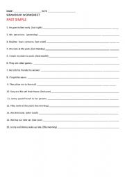 English Worksheet: Past tense sentence 