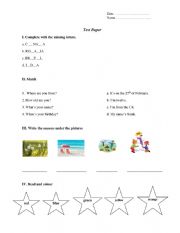 English Worksheet: Revision