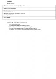 English Worksheet: instructions and working on common mistakes
