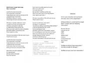 English Worksheet: Disneys Bare necessities song (Jungle Book)