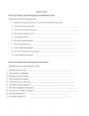 English Worksheet: Worksheet: Passive voice with the present continuous  and present perfect