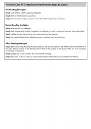 English Worksheet: Reading Comprehension steps 