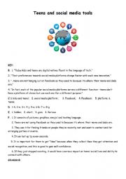 English Worksheet: Teens and social media