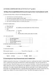 English Worksheet: 3 listening activities related to environment and online-safety