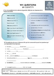 English Worksheet: WH questions