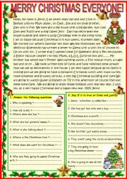 English Worksheet: Merry Christmas: reading