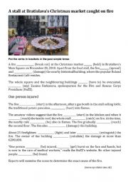 English Worksheet: Christmas market fire