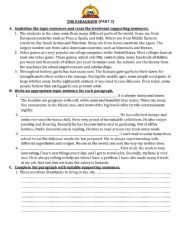 English Worksheet: The paragraph