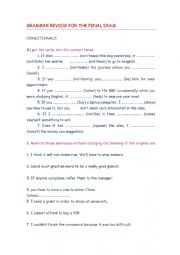 English Worksheet: INTERMEDIATE GRAMMAR REVIEW