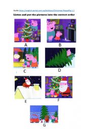 Peppas Christmas.Part 2 Listen and put the pictures into the correct order and listend and choose the correct answer