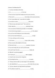 English Worksheet: sentence transformations b1