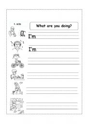 English Worksheet: What are you doing