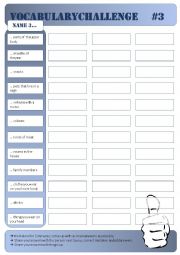 English Worksheet: vocabulary challenge 3