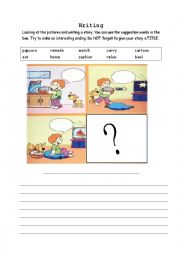 English Worksheet: sequence pictures writing