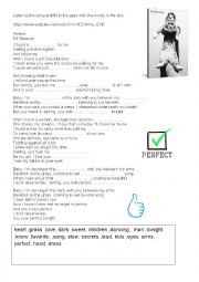 English Worksheet: song 