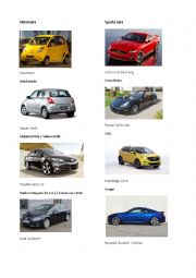 English Worksheet: Types of car body