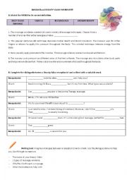 English Worksheet: Massage and Beauty Salon Worksheet 1