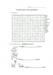 English Worksheet: VOCABULARY AND -NEXT TO-IN FRONT OF-BEHIND