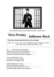 English Worksheet: Elvis presley Jailhouse rock 