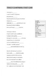 English Worksheet: Tracy Chapman-song