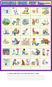 Household chores : vocabulary test