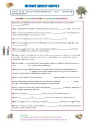 English Worksheet: Money Idioms