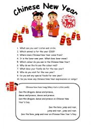 English Worksheet: Chinese New Year Talk