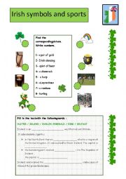 English Worksheet: Irelands symbols and sports