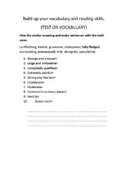 English Worksheet: Vocabulary skills