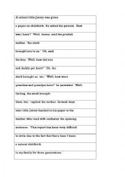 English Worksheet: Joke - A paper on childbirth