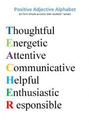 Positive Adjective Alphabet