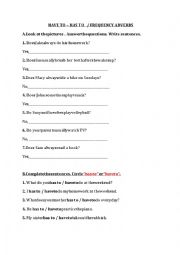 English Worksheet: Have to/ Has to - Frequecy Adverbs