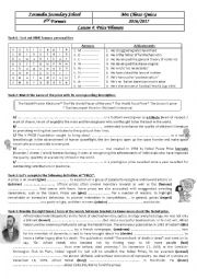 English Worksheet: lesson 4 Prize Winners