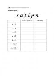 English Worksheet: Jolly Phonics group 1