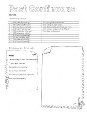 English Worksheet: Past Continuous writing