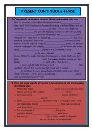 English Worksheet: Present continuous