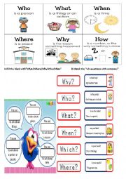 English Worksheet: wh- questions