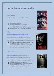 English Worksheet: Horror movies - influence of the internet on teenagers