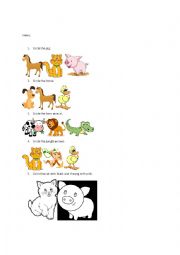 English Worksheet: Prep class animals activities